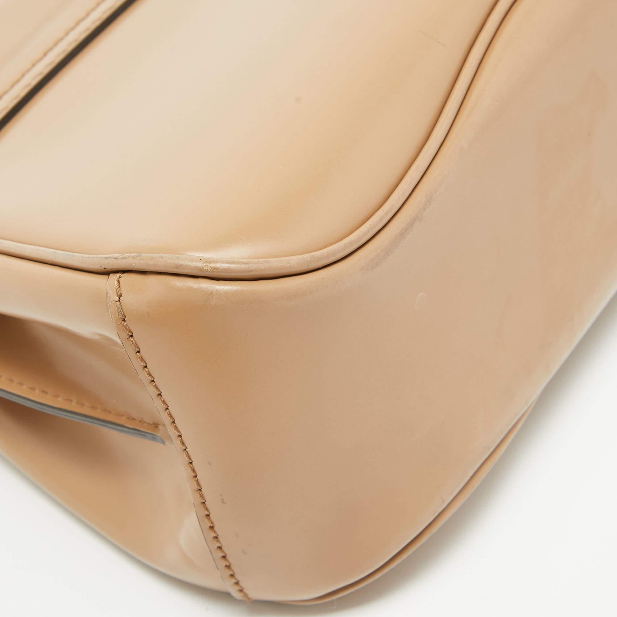 Gucci Beige Glossy Leather Mini Lady Lock Bamboo Top Handle Bag 9