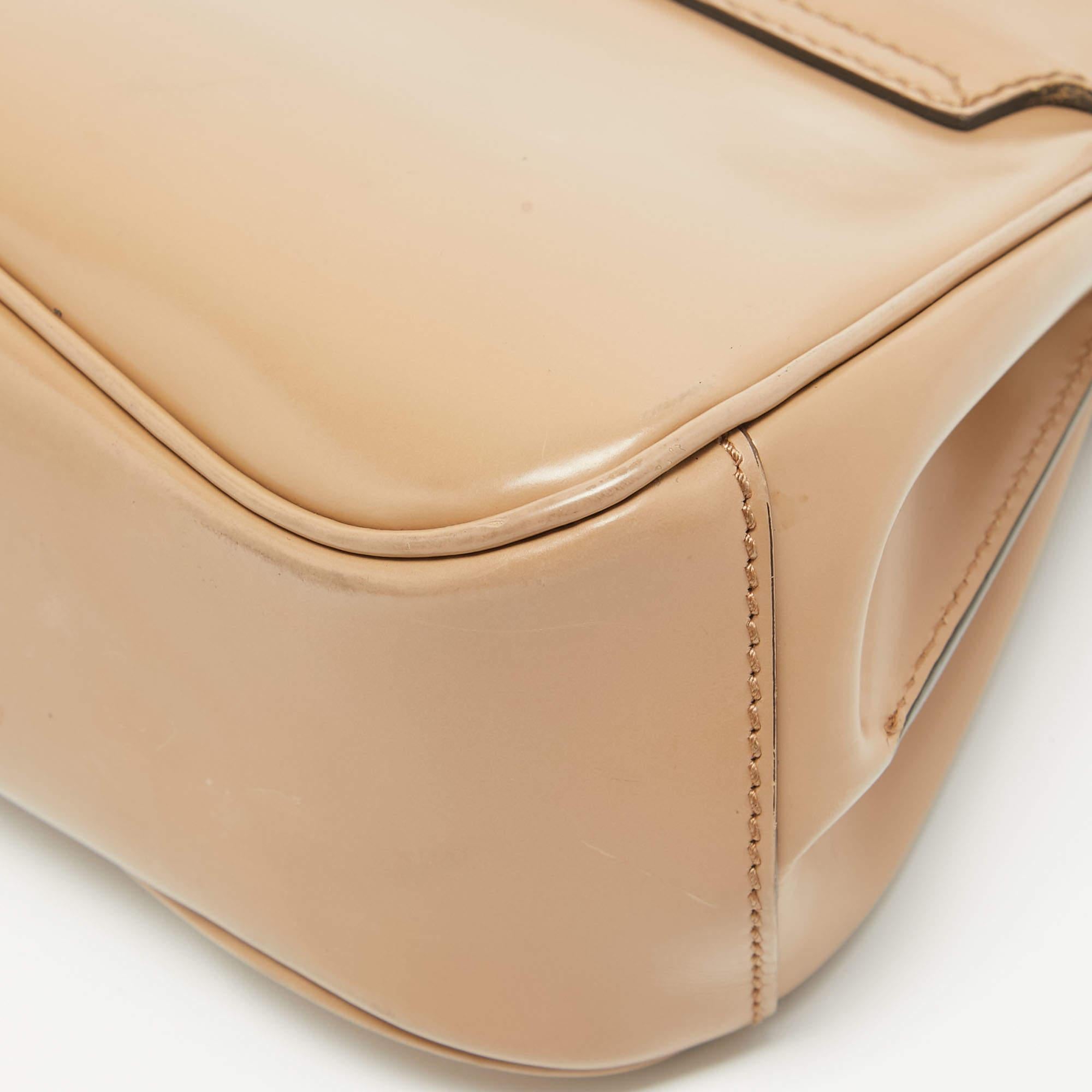Gucci Beige Glossy Leather Mini Lady Lock Bamboo Top Handle Bag 10