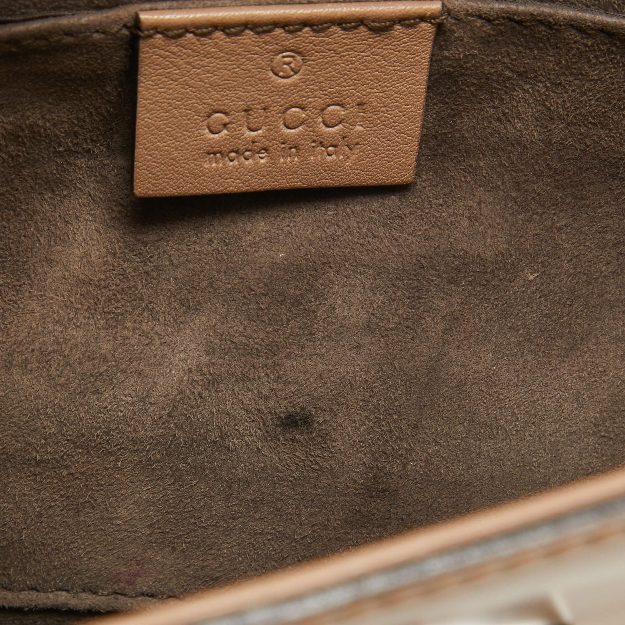 Gucci Beige Glossy Leather Mini Lady Lock Bamboo Top Handle Bag 1