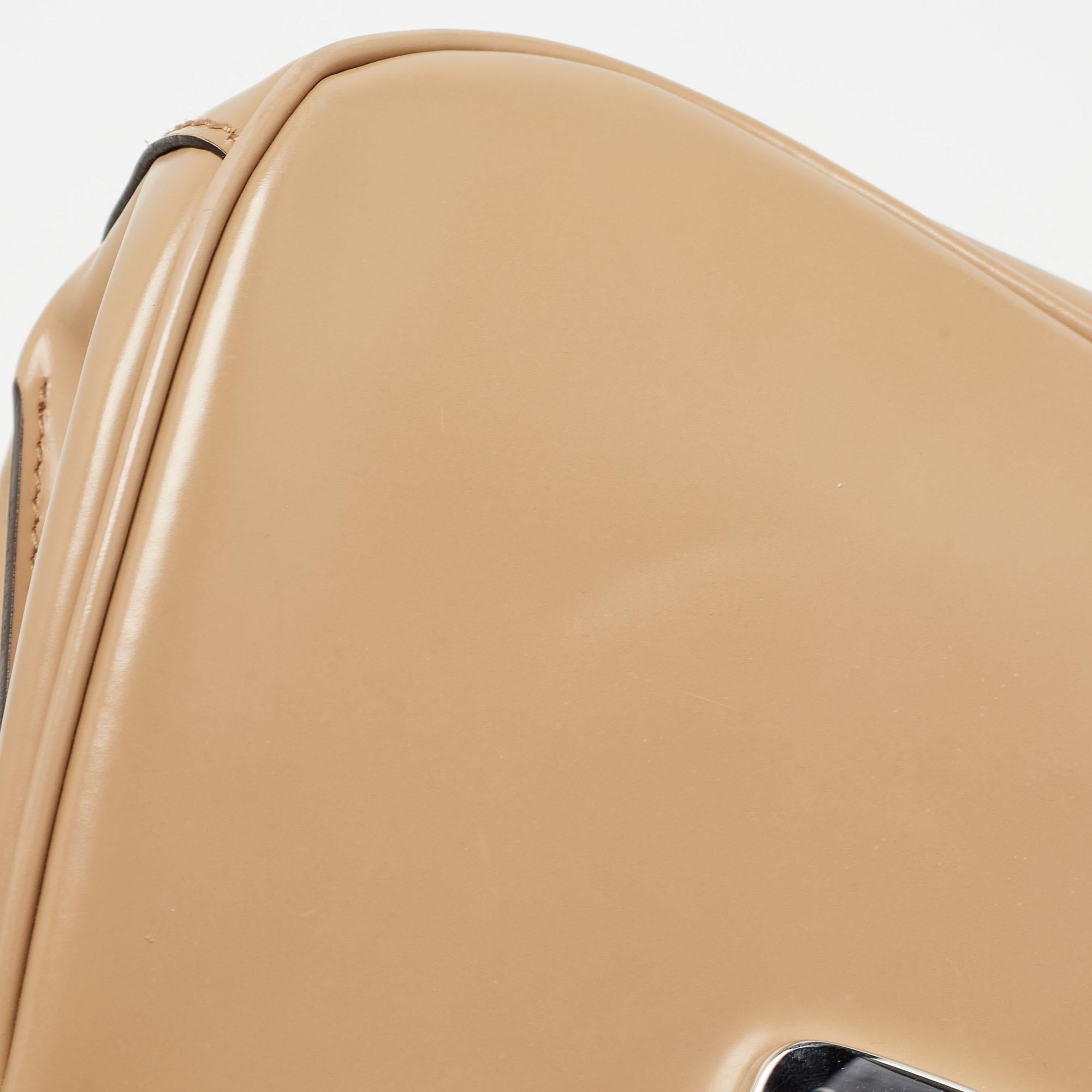 Gucci Beige Glossy Leather Mini Lady Lock Bamboo Top Handle Bag 2