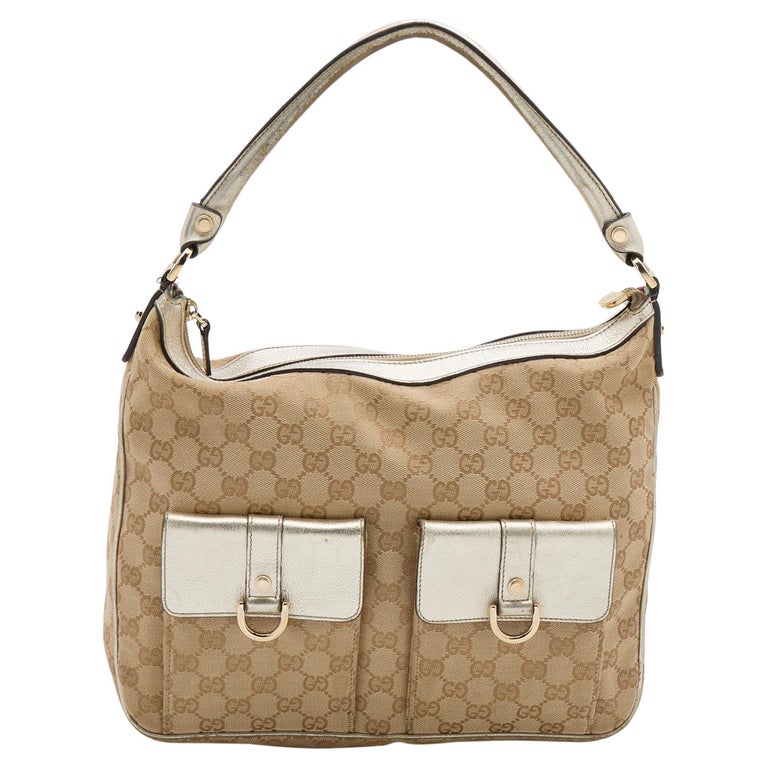 Gucci Abbey D Ring GG Monogram - Vintage Shoulder Bag - Brown  Leather/Canvas