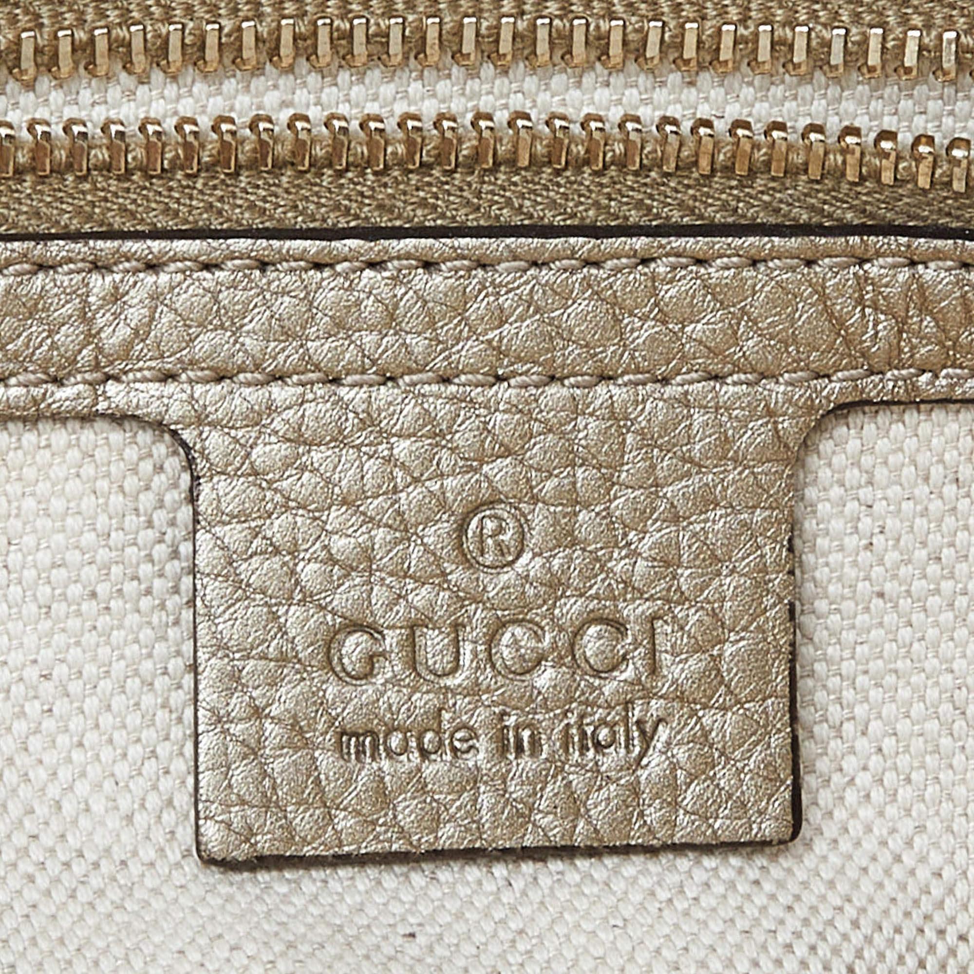 Gucci Beige/Gold GG Canvas and Leather Bella Flap Bag 2