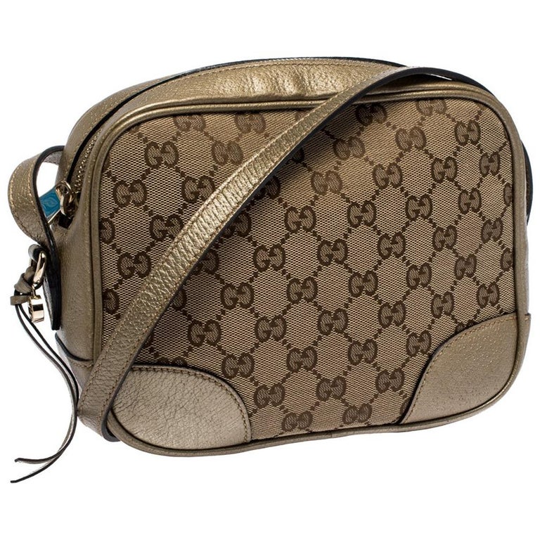 Gucci Beige/Gold GG Canvas and Leather Crossbody Bag at 1stDibs | gucci  crossbody bag outlet, gucci monogram crossbody bag, gucci crossbody bag sale