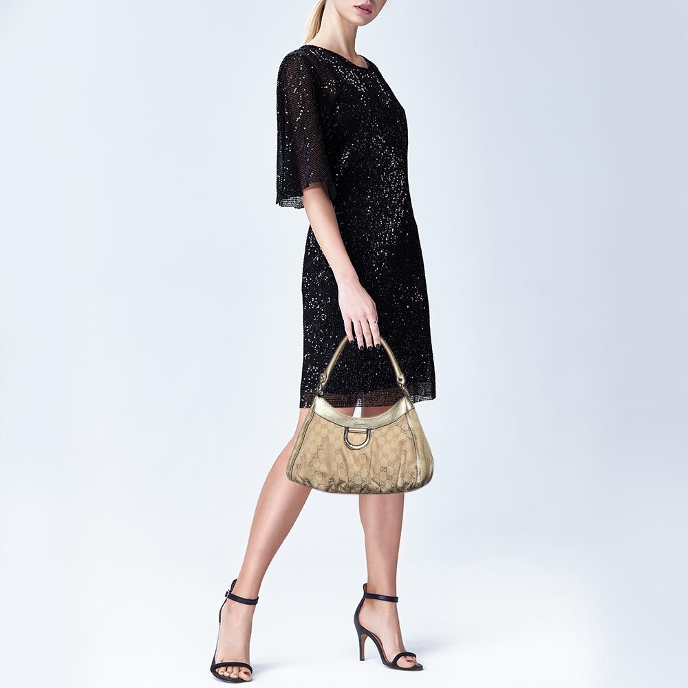 Gucci Beige/Oro GG in tela e pelle D. A. 2