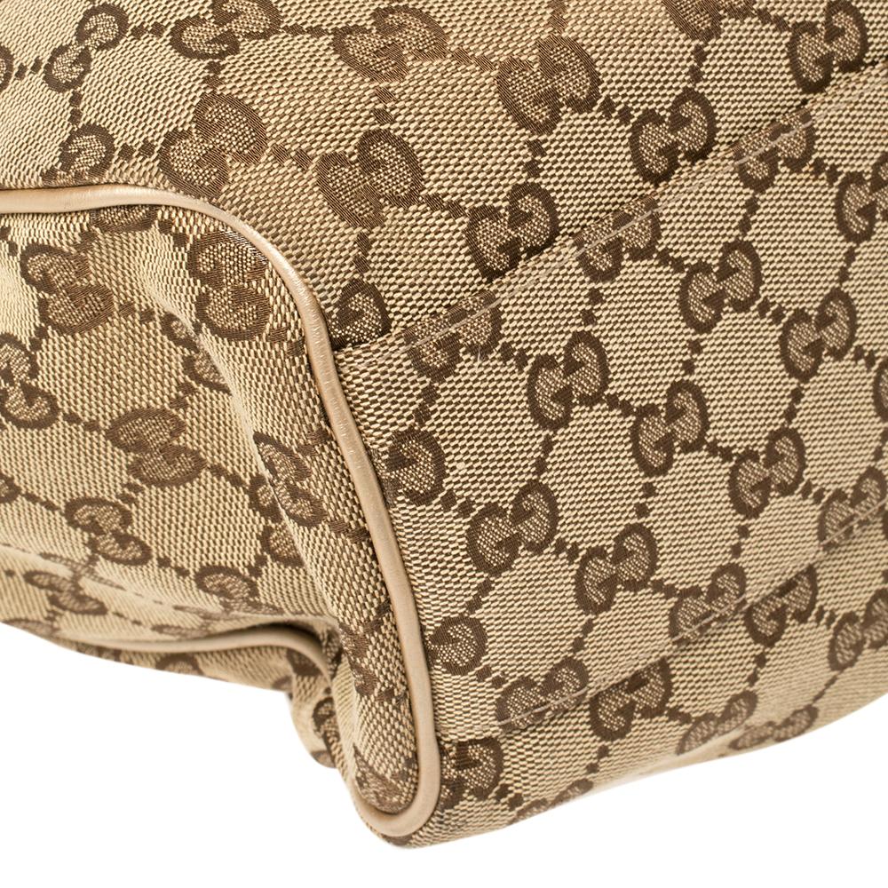 Gucci Beige/Gold GG Canvas and Leather Medium Sukey Tote 6