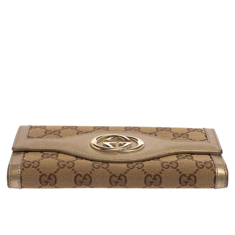 Gucci Brown Calfskin GG Continental Wallet Silver Hardware Available For  Immediate Sale At Sotheby's