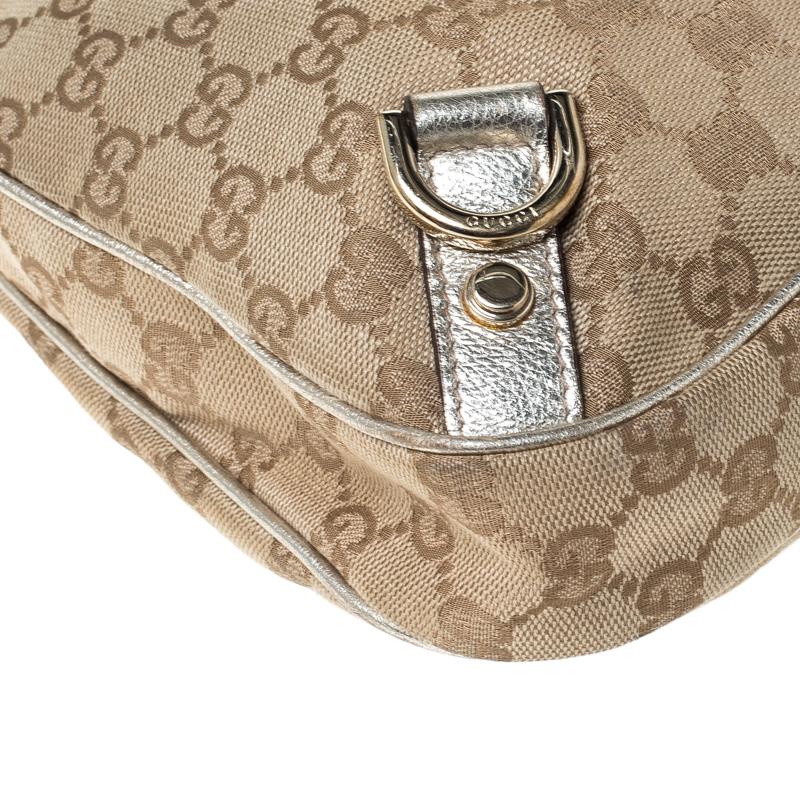 Gucci Beige/Gold GG Canvas Small Abbey D Ring Hobo 3