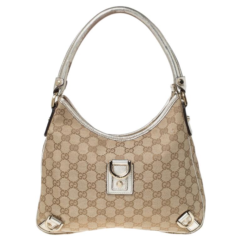 Gucci Beige/Gold GG Canvas Small Abbey D Ring Hobo at 1stDibs | gucci abbey d  ring shoulder bag, gucci abbey d ring bag, gucci abbey hobo bag
