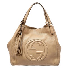 Gucci Beige Grained Leather Soho Tote