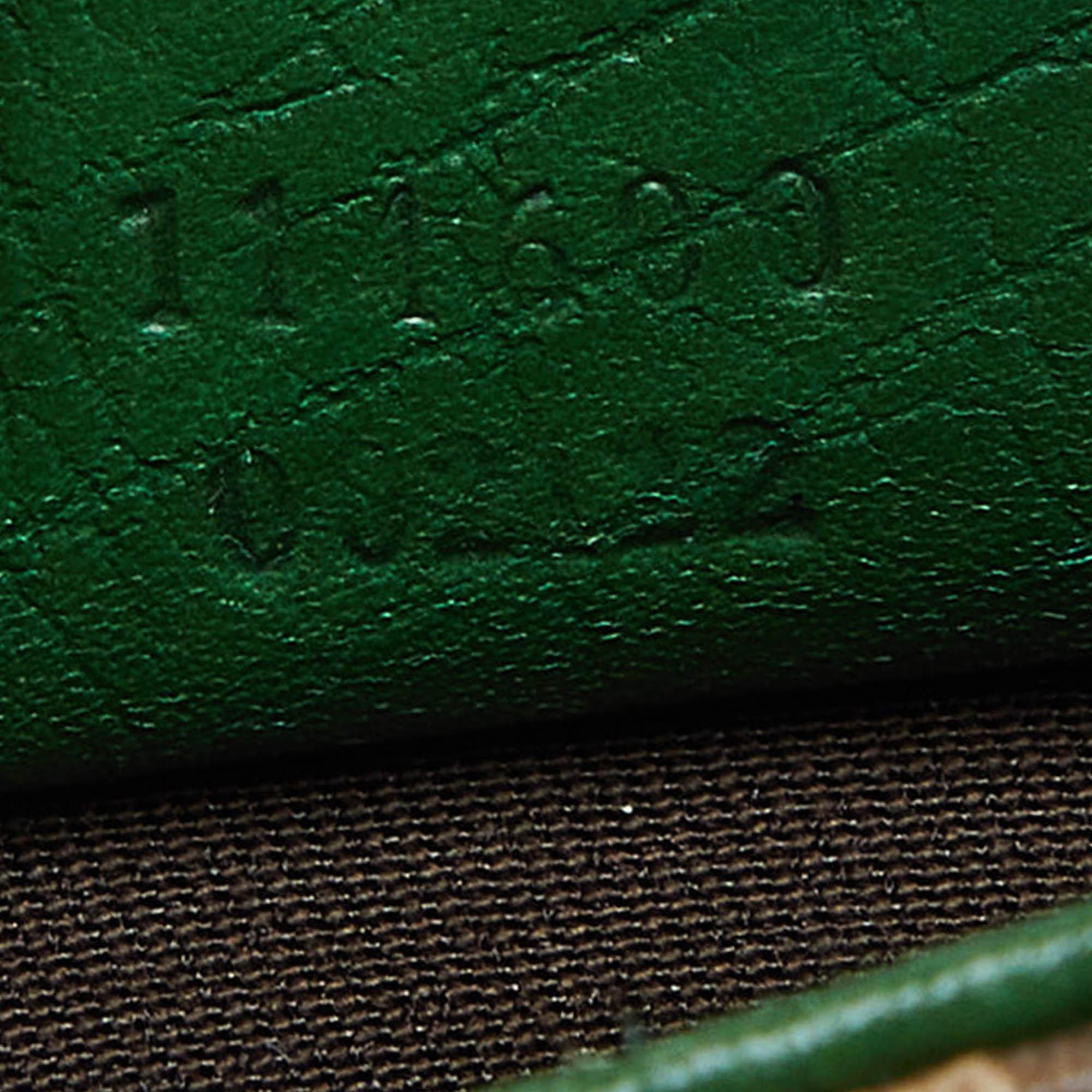 Gucci Beige/Green GG Supreme Canvas and Leather Tote 3