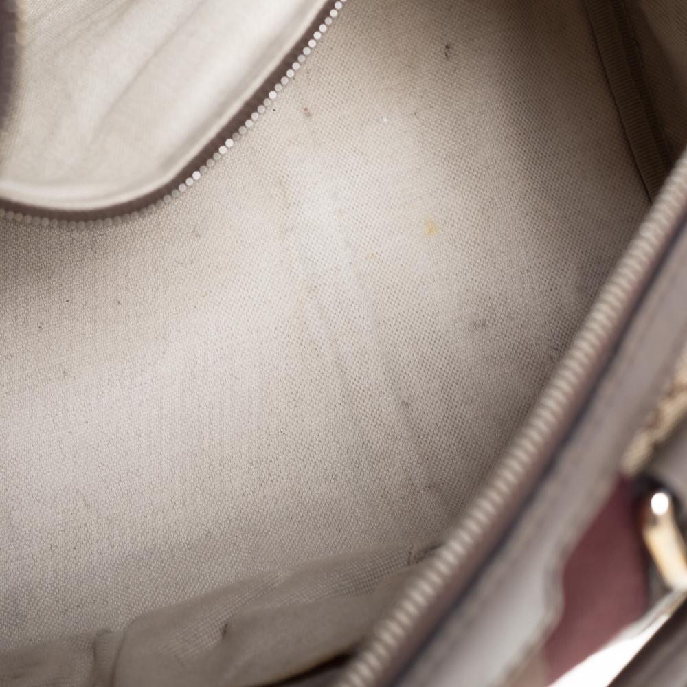 Gucci Beige/Grey GG Canvas and Leather Medium Vintage Web Boston Bag 6