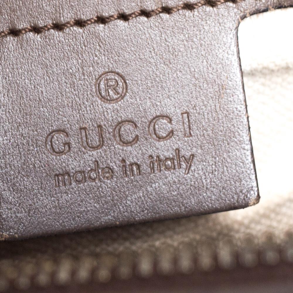 Gucci Beige/Grey GG Canvas and Leather Medium Vintage Web Boston Bag 2