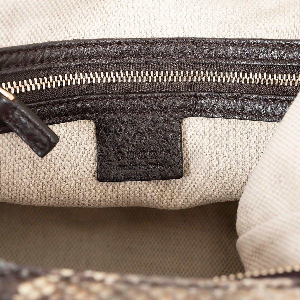 GUCCI beige & grey PYTHON SOHO CHAIN STRAP Shoulder Bag For Sale 3