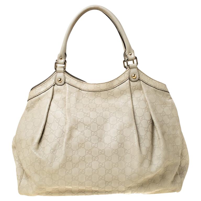 Gucci Beige Guccisima Leather Large Sukey Tote For Sale at 1stdibs