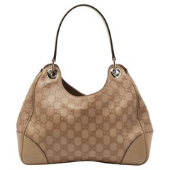 Gucci Beige Guccissima And Leather Shoulder Bag