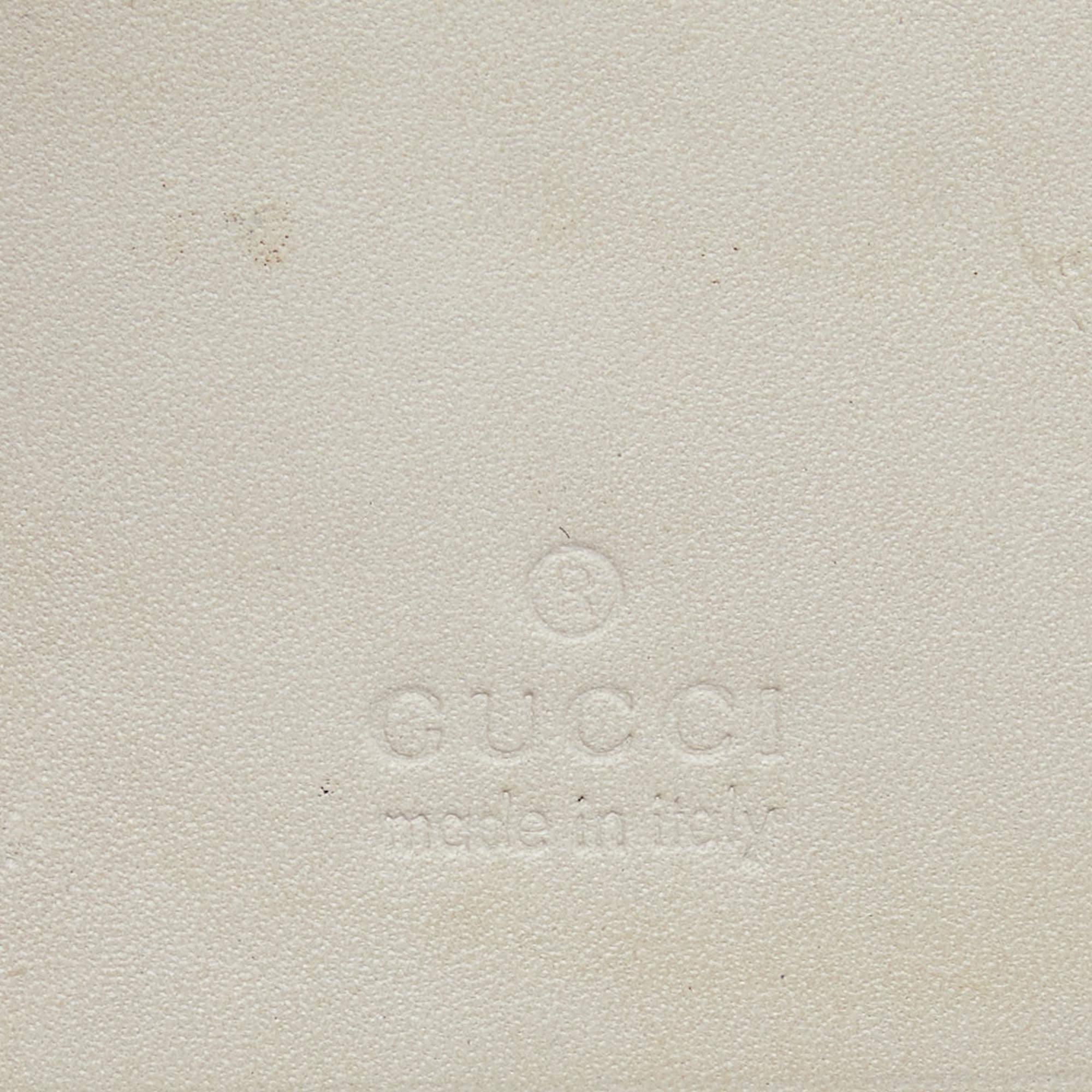 Gucci Beige Guccissima Leather Bow 6 Key Holder For Sale 4