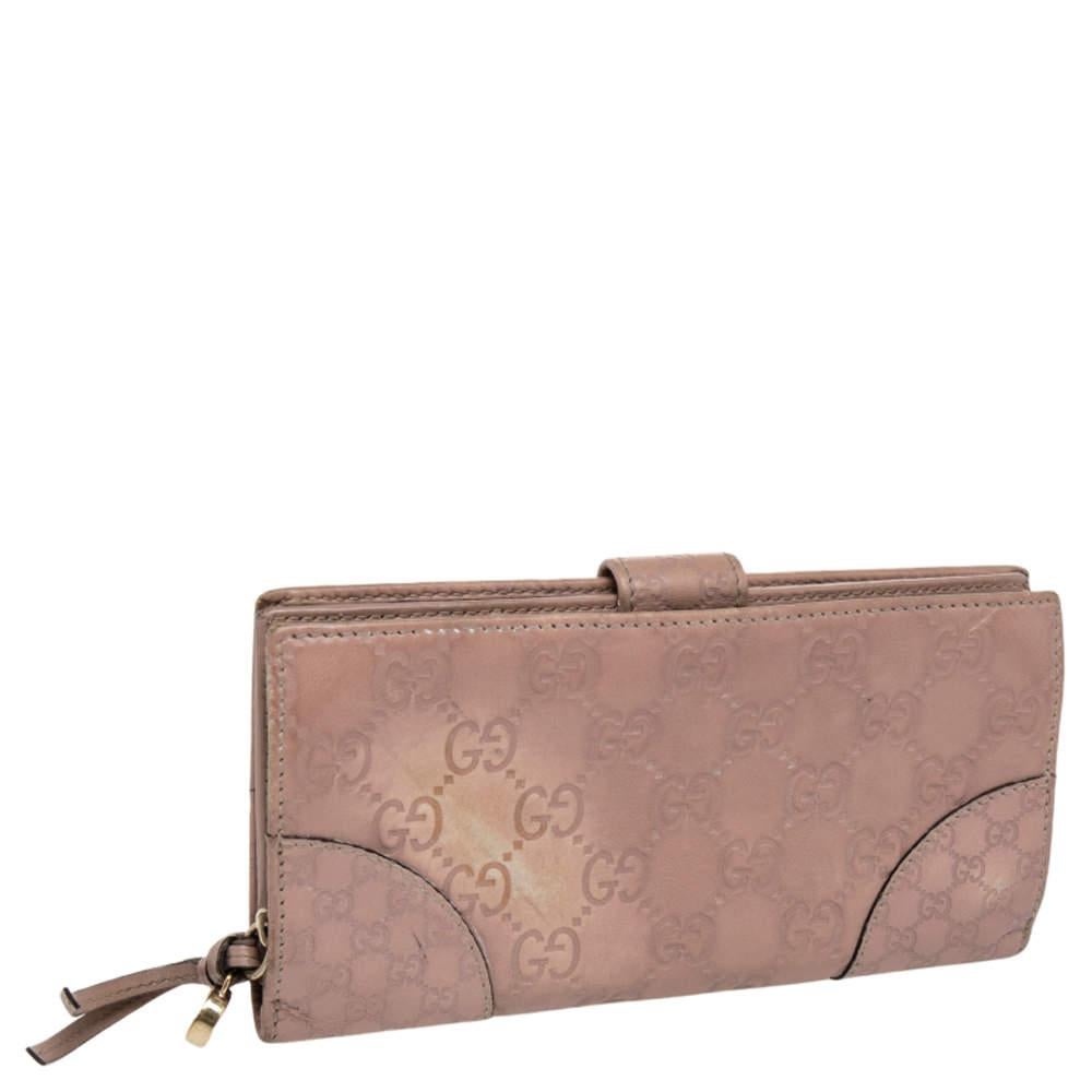 Gucci Beige Guccissima Leather Bree Bifold Wallet In Good Condition In Dubai, Al Qouz 2