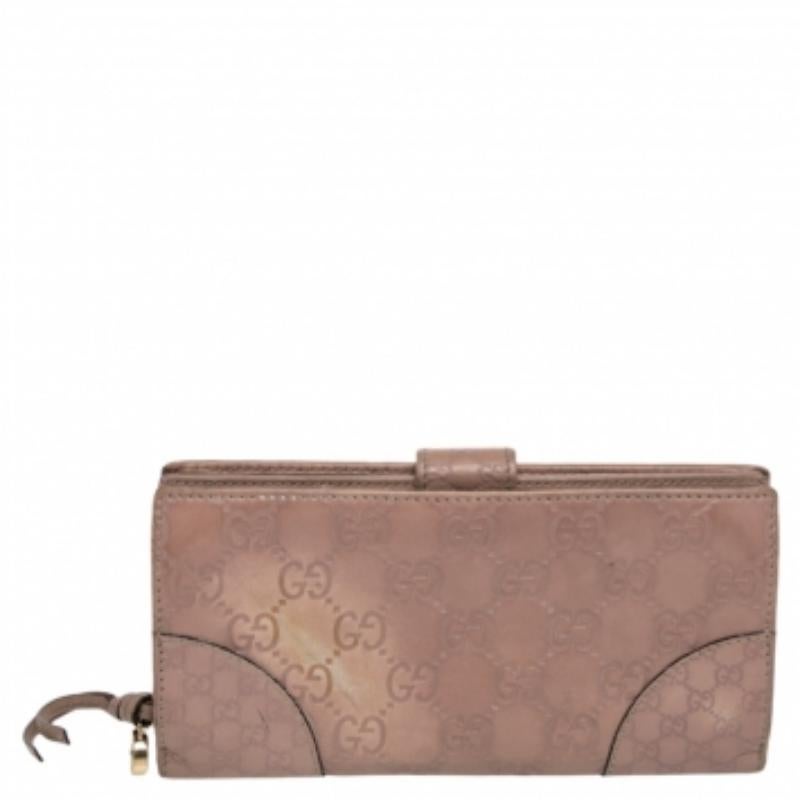 Gucci Beige Guccissima Leather Bree Bifold Wallet 1