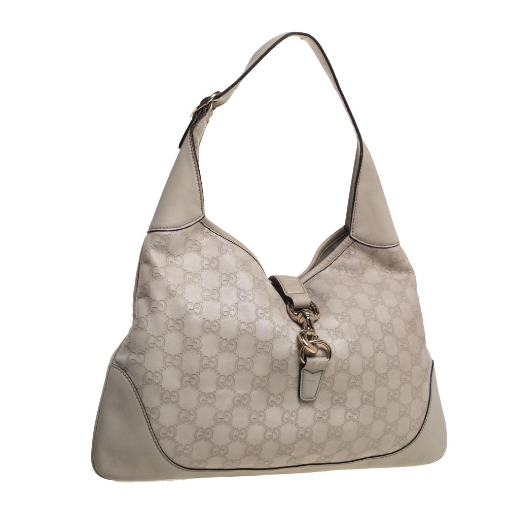 Women's Gucci Beige Guccissima Leather Jackie O Hobo