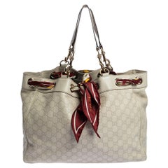 Gucci Beige Guccissima Leder Große Positano Schal Tote