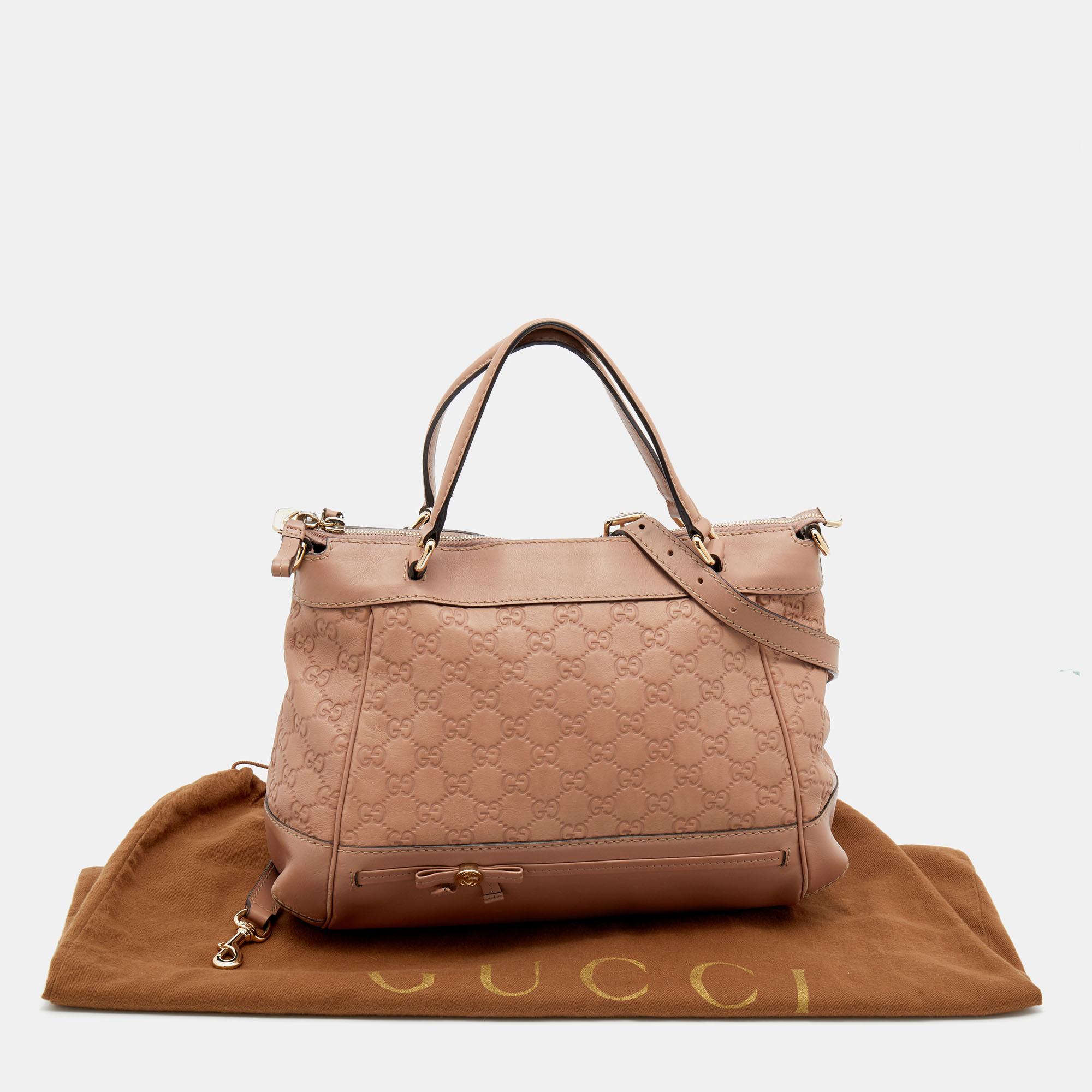 Gucci Beige Guccissima Leather Mayfair Bow Tote 8