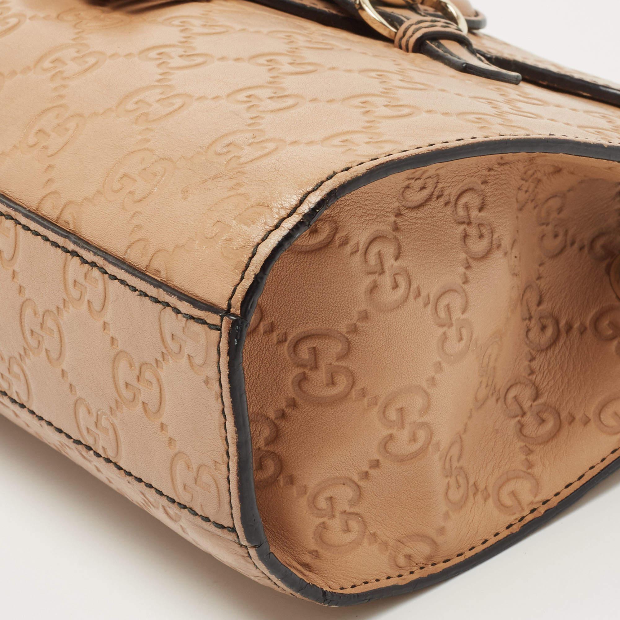 Gucci Beige Guccissima Leather Small Emily Chain Shoulder Bag 8