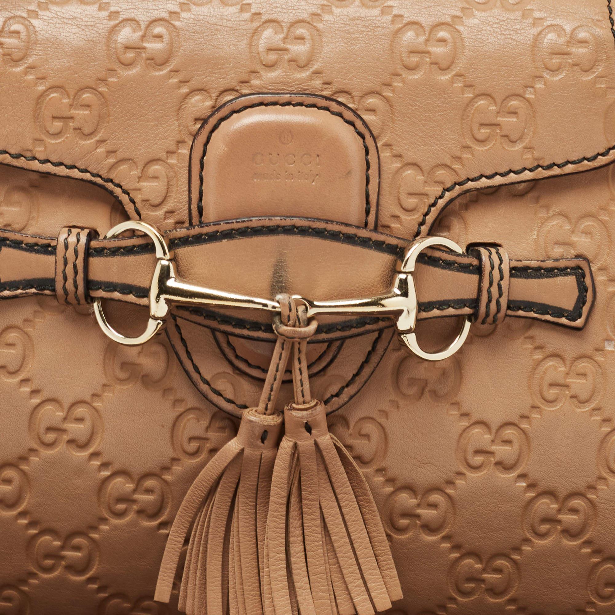 Gucci Beige Guccissima Leather Small Emily Chain Shoulder Bag 10