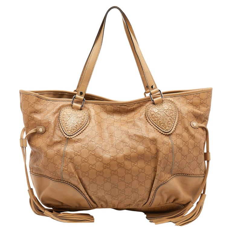 Gucci Beige Guccissima Leather Tribeca Tote For Sale at 1stDibs
