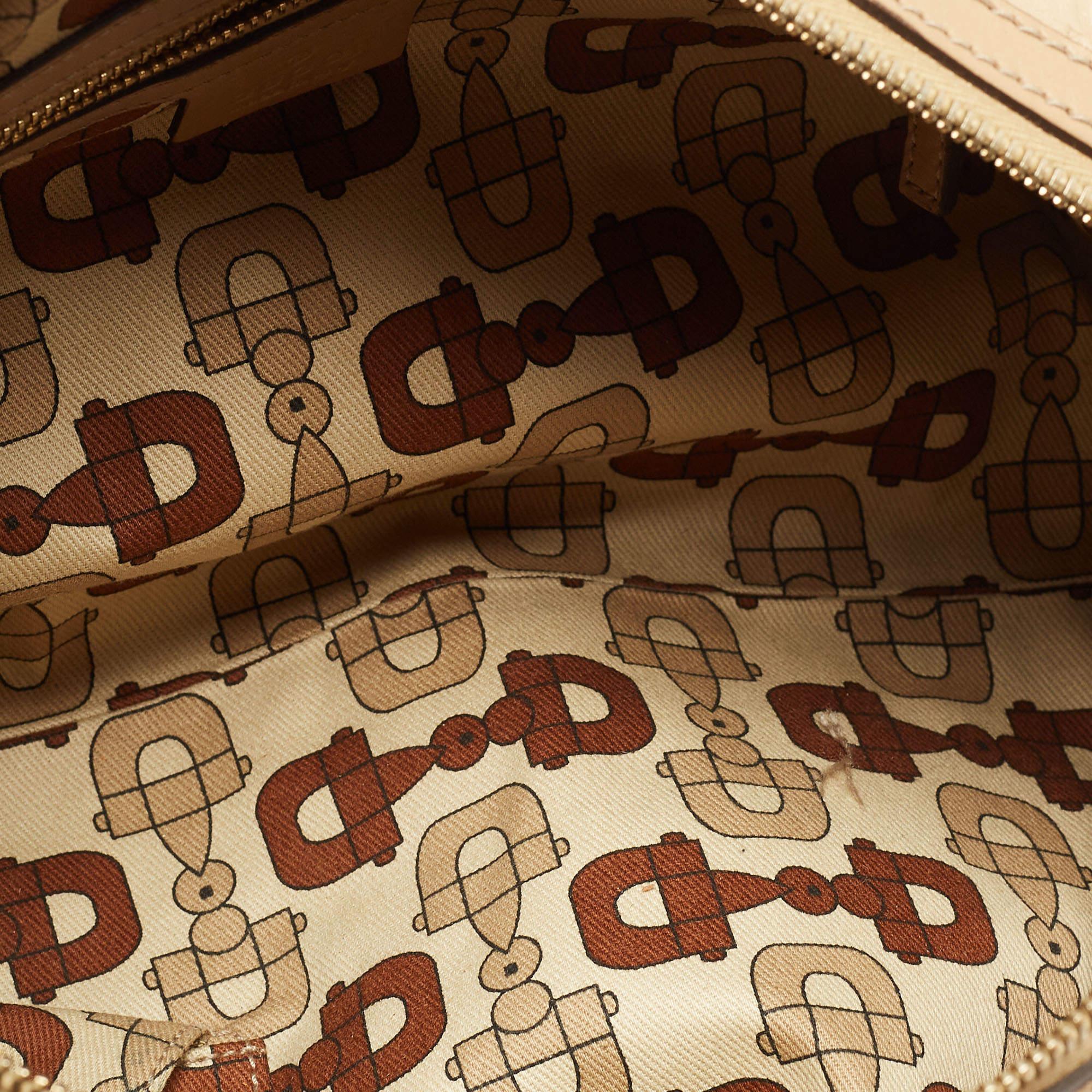 Gucci Beige Guccissima Leather Web Britt Boston Bag For Sale 8