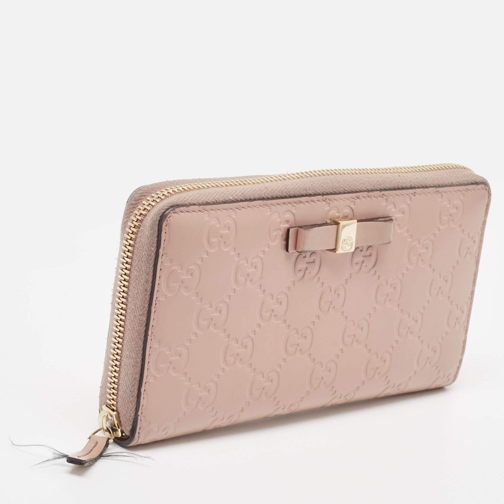Gucci Beige Guccissima Leather Zip Around Continental Wallet 1