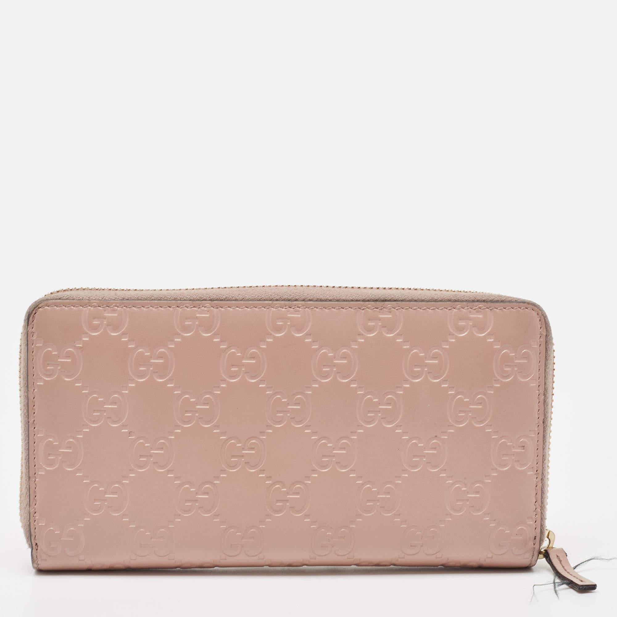 Gucci Beige Guccissima Leather Zip Around Continental Wallet 2