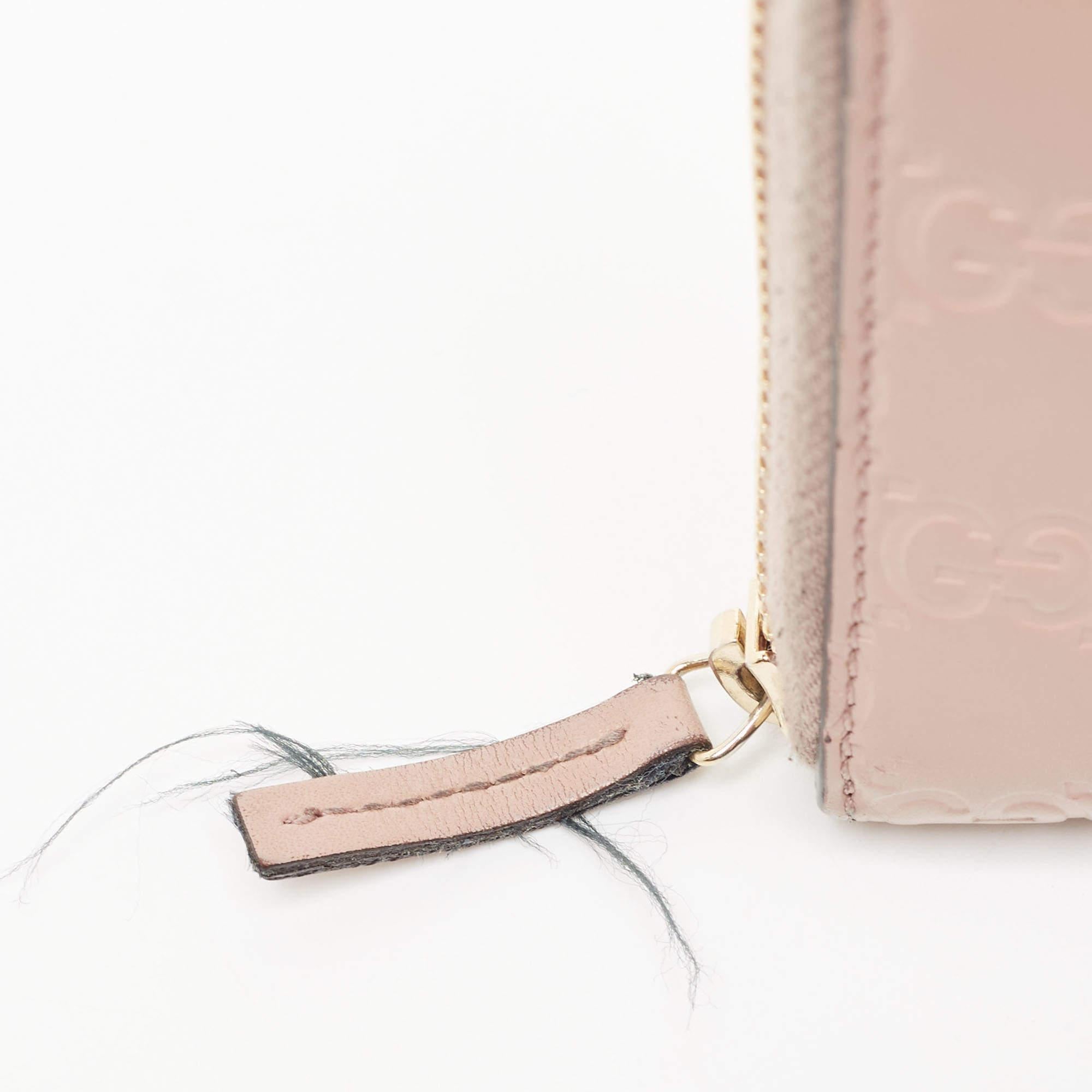 Gucci Beige Guccissima Leather Zip Around Continental Wallet 4