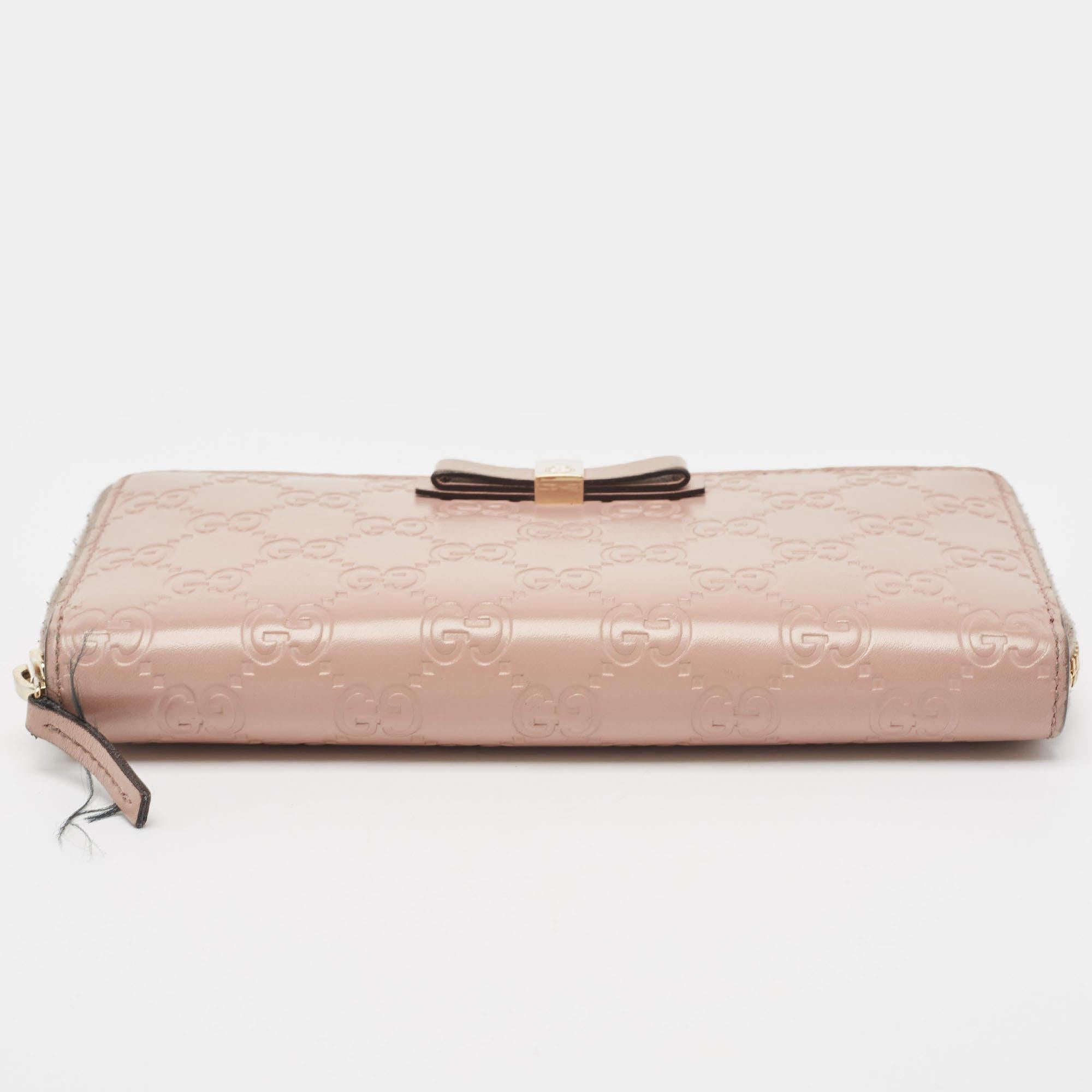 Gucci Beige Guccissima Leather Zip Around Continental Wallet 5