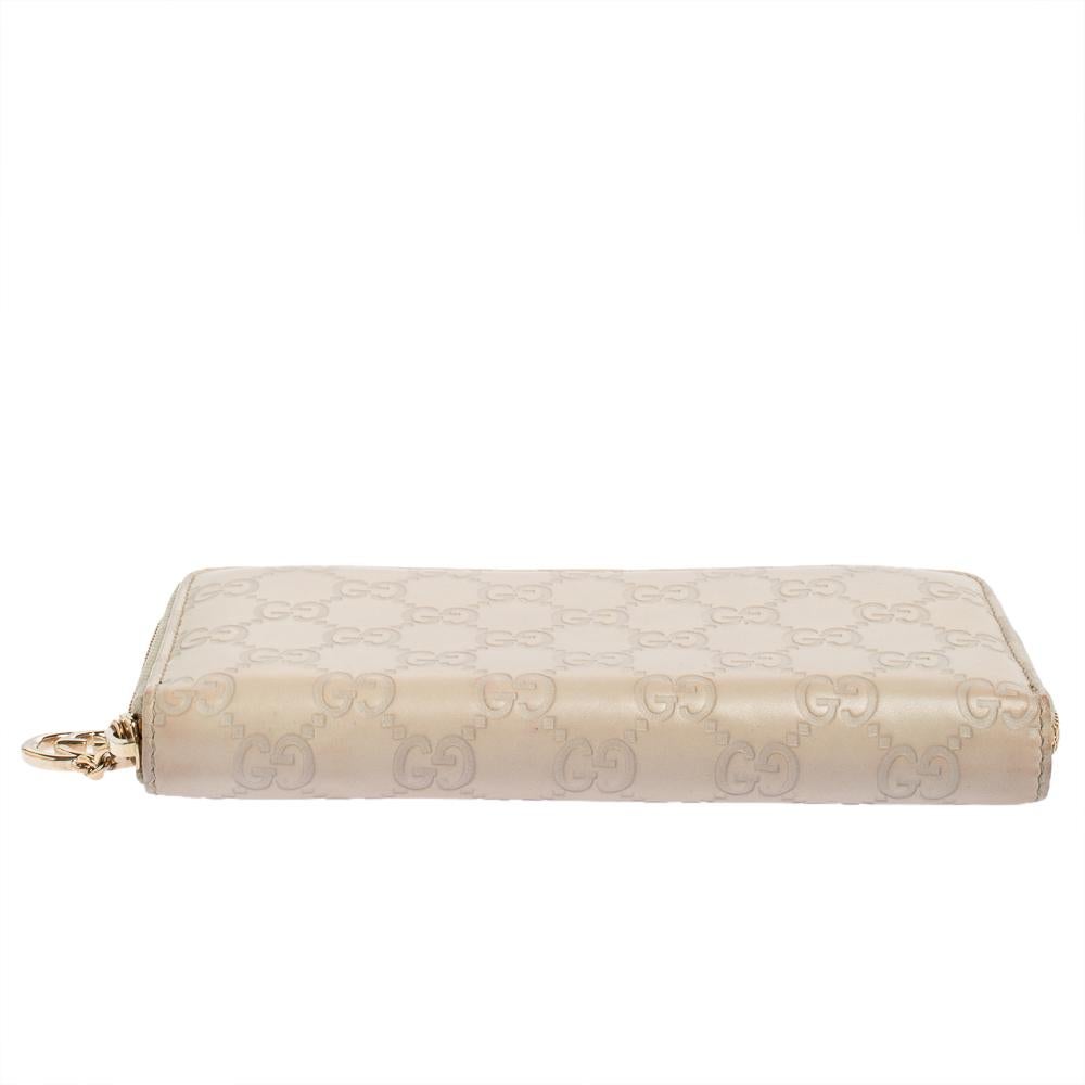 Donna Portafoglio Gucci Beige Guccissima in pelle con zip