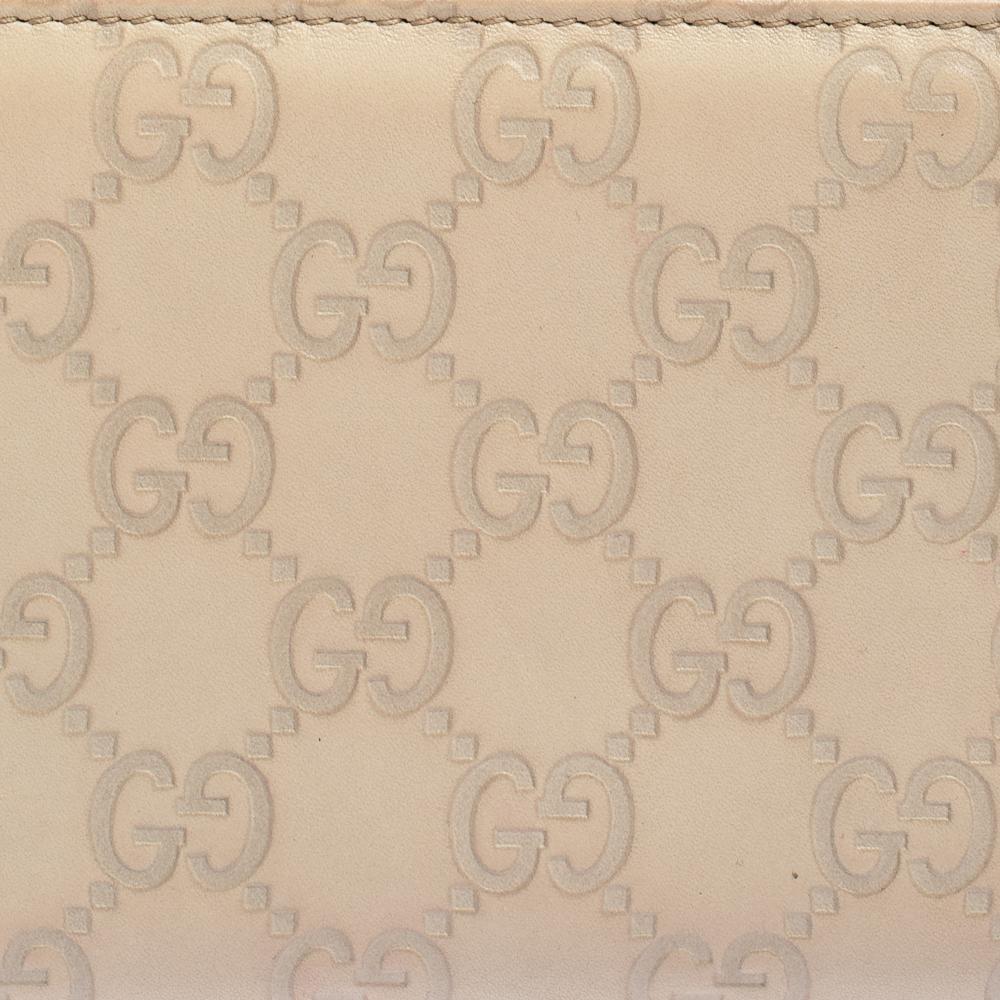 Portafoglio Gucci Beige Guccissima in pelle con zip 5