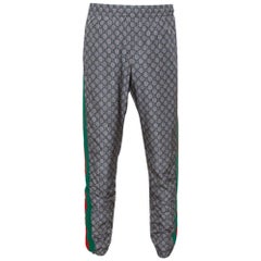 Gucci Beige Guccissima Logo Printed Synthetic Web Stripe Detail Sweatpants XL