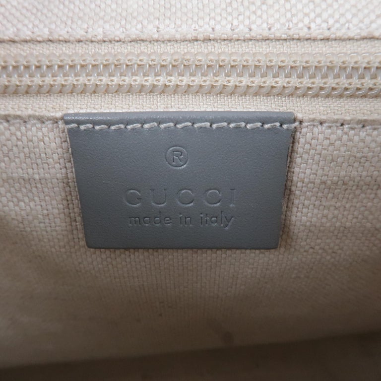 GUCCI Beige Guccissima Monogram Canvas and Gray Leather Mini Crossbody Bag at 1stdibs