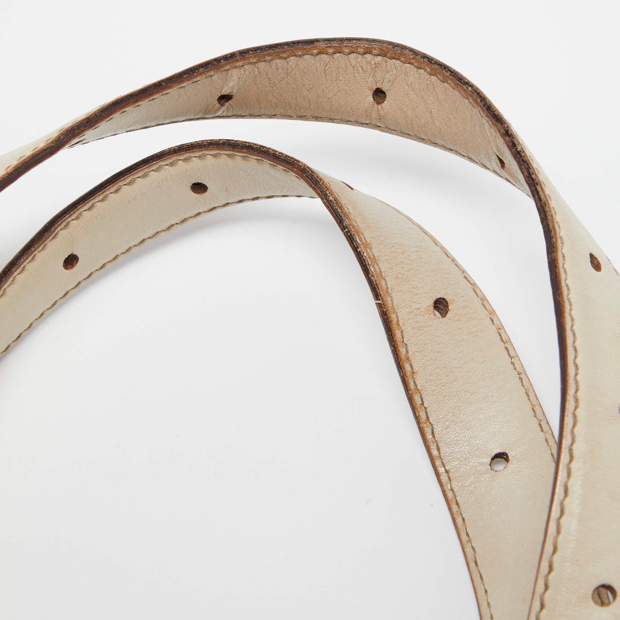 Gucci Beige Horsebit Embossed Leather Shoulder Bag 10