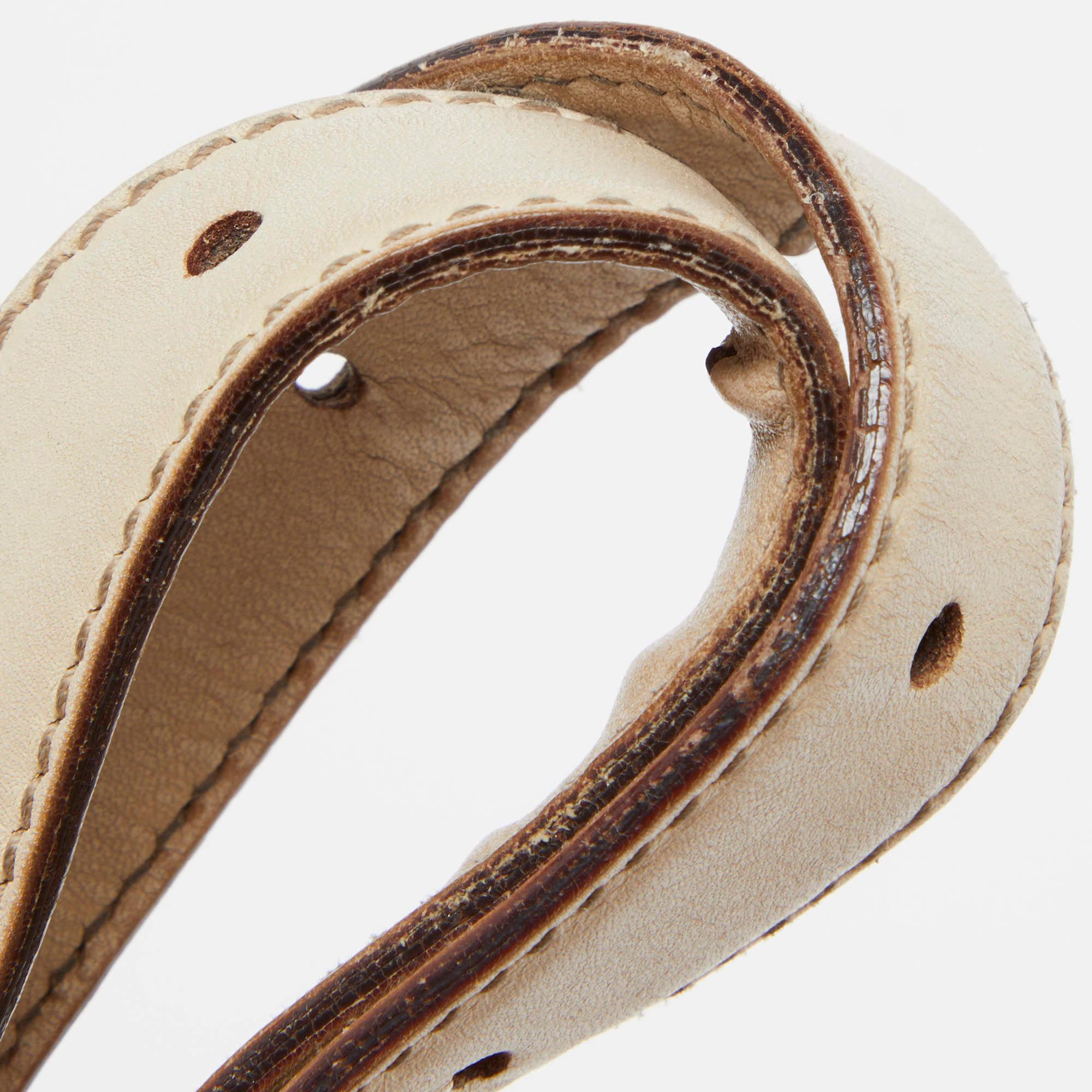 Gucci Beige Horsebit Embossed Leather Shoulder Bag 4