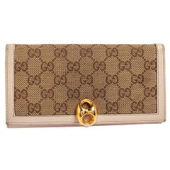 Gucci Beige/Ivory GG Canvas and Leather Continental Wallet
