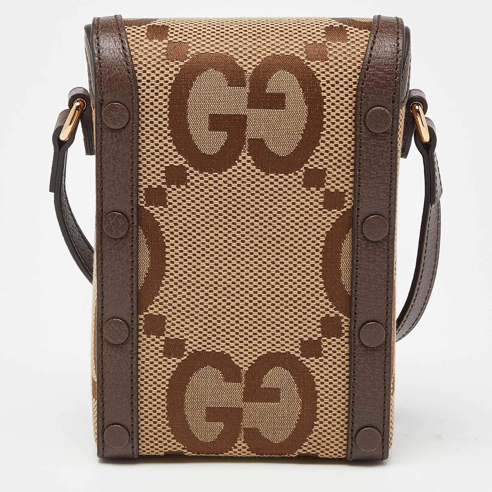 Women's Gucci Beige Jumbo GG Canvas and Leather Horsebit 1955 Crossbody Bag