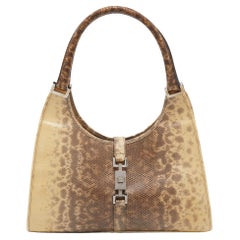 Gucci Beige Karung Jackie Bardot Hobo