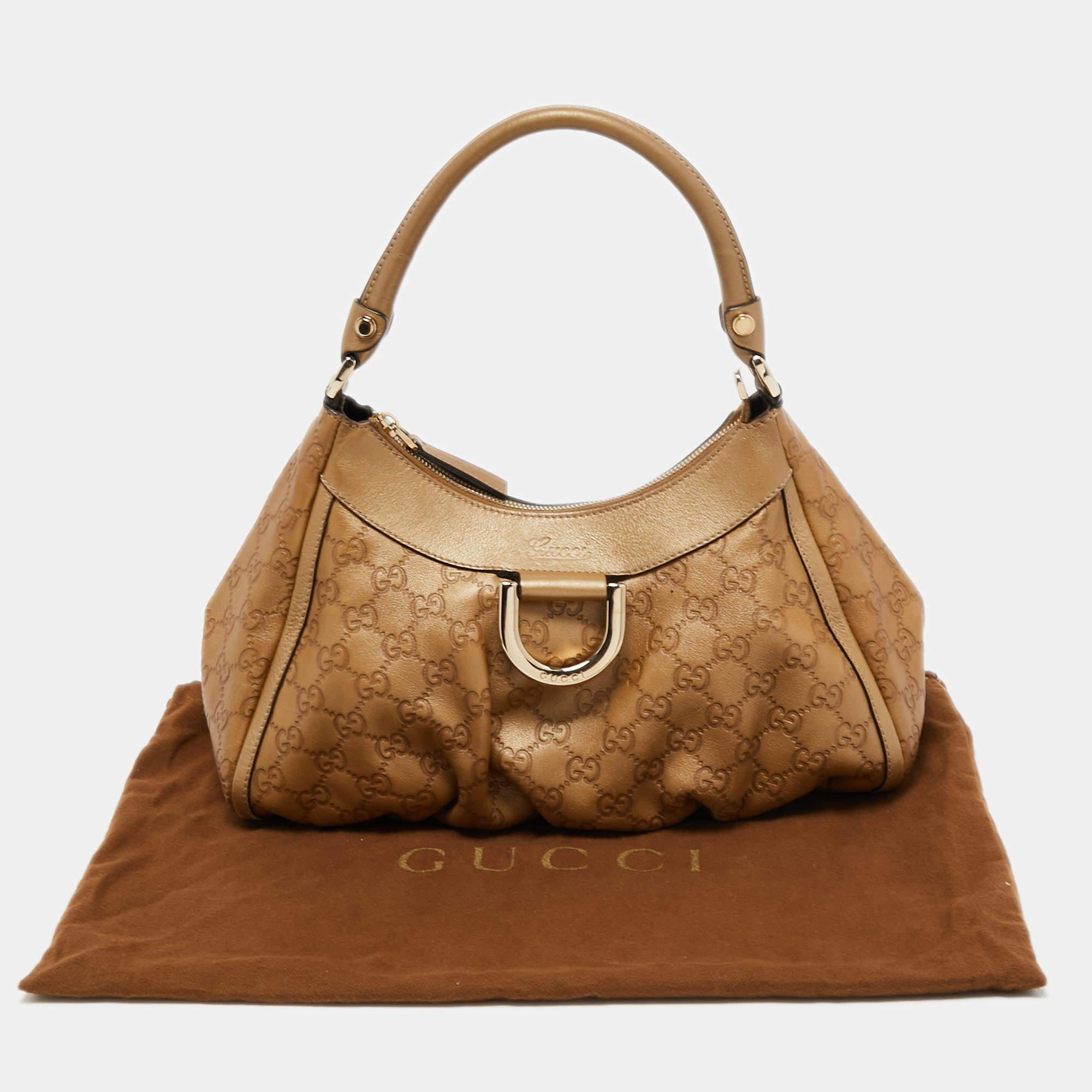 Gucci Beige Leather Abbey D-Ring Shoulder Bag 12