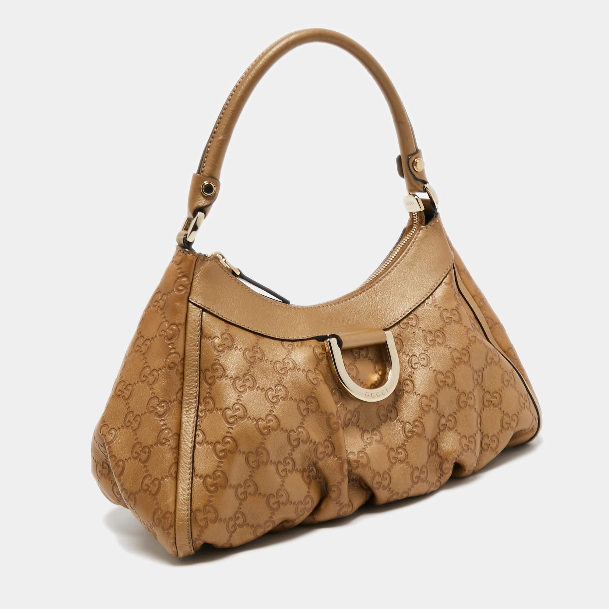 Women's Gucci Beige Leather Abbey D-Ring Shoulder Bag
