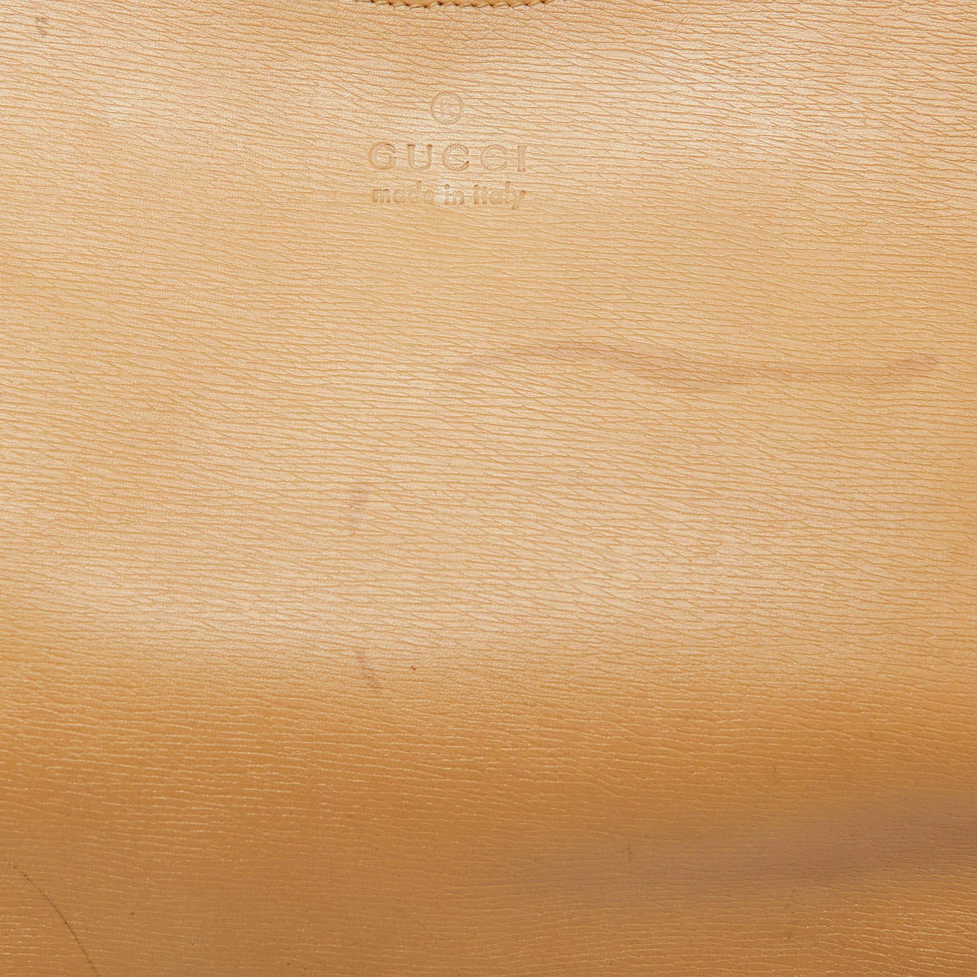 Gucci Beige Leather Bamboo Handle Hobo 1