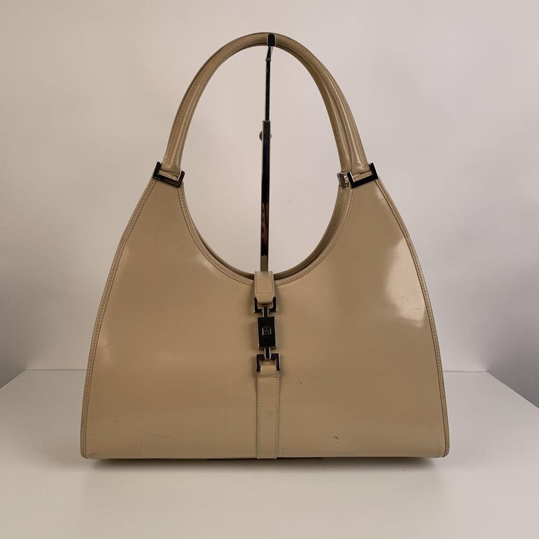 Gucci Beige Leather Bardot Hobo Bag Shoulder Bag For Sale at 1stDibs