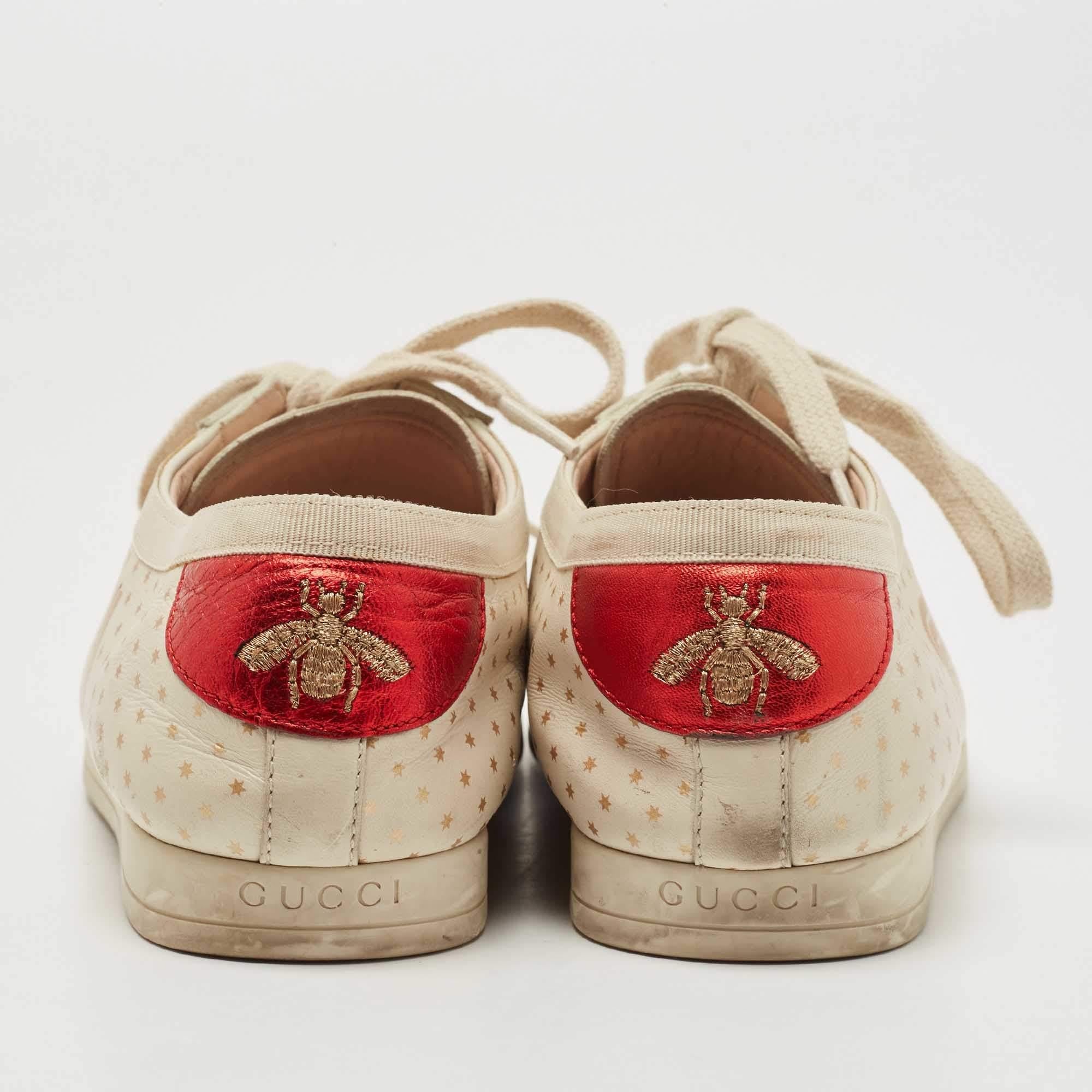 Gucci Beige Leather Falacer Guccy Sneakers Size 37 1