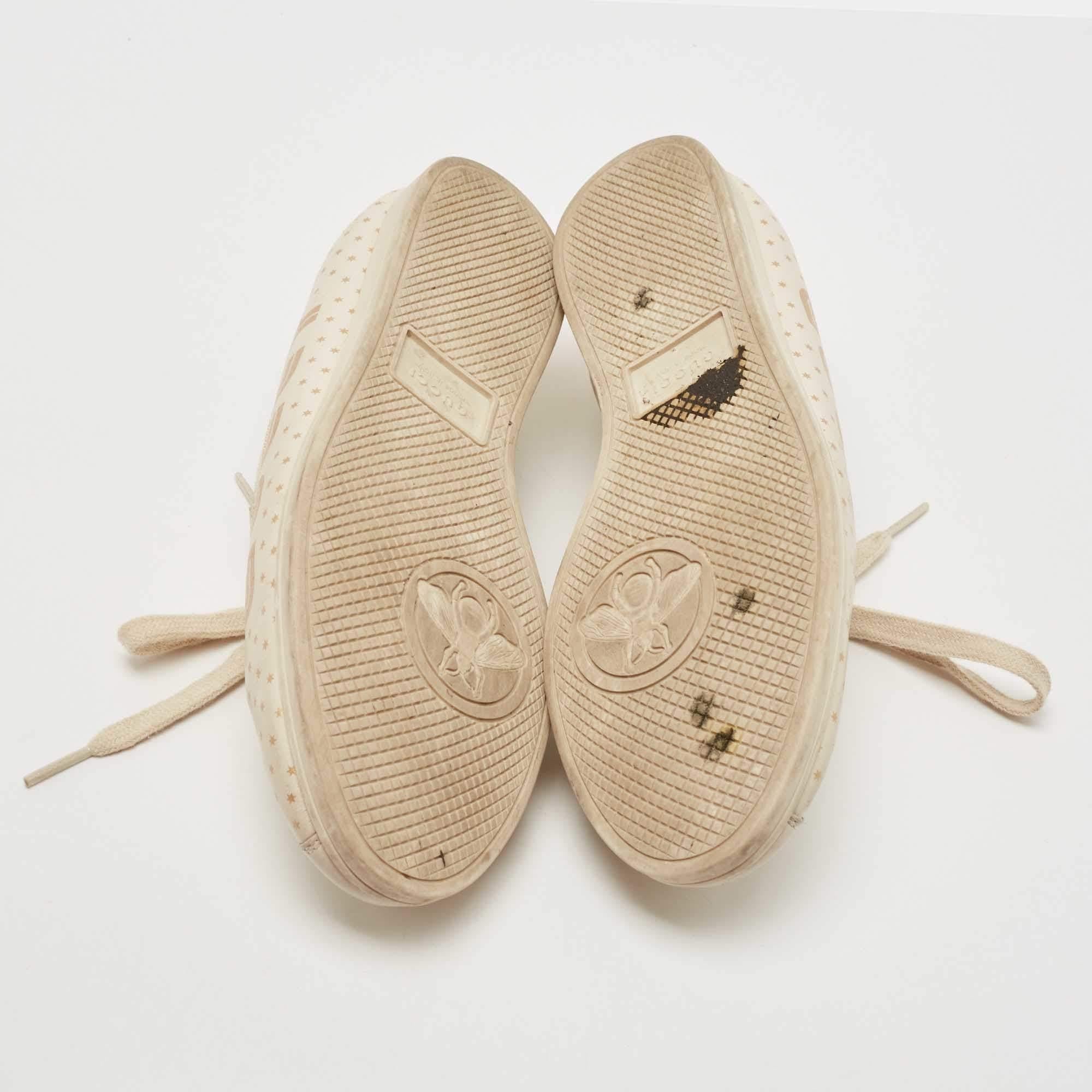 Gucci Beige Leather Falacer Guccy Sneakers Size 37 2
