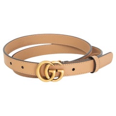 GUCCI beige leather GG MARMONT Belt 90