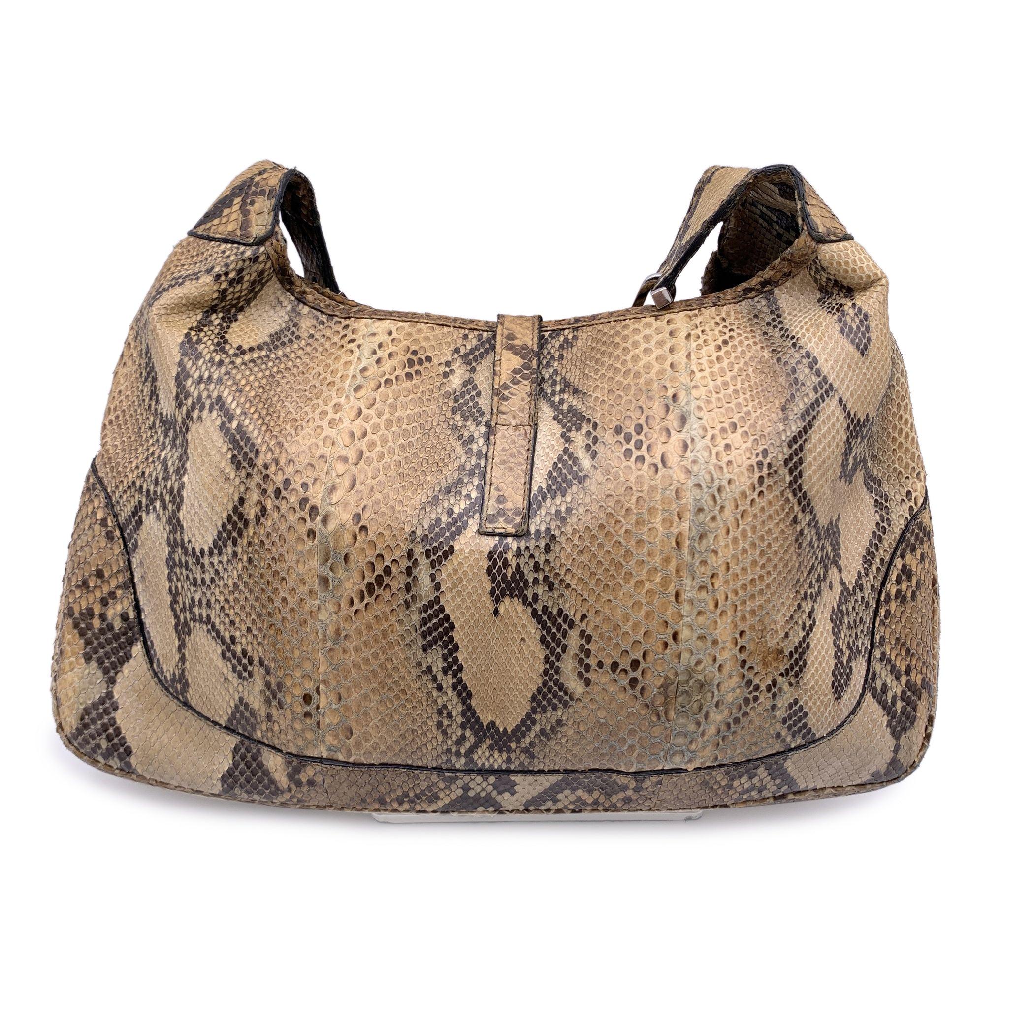 Gucci Beige Leather Hobo Jackie Shoulder Bag with Chain Strap In Good Condition In Rome, Rome